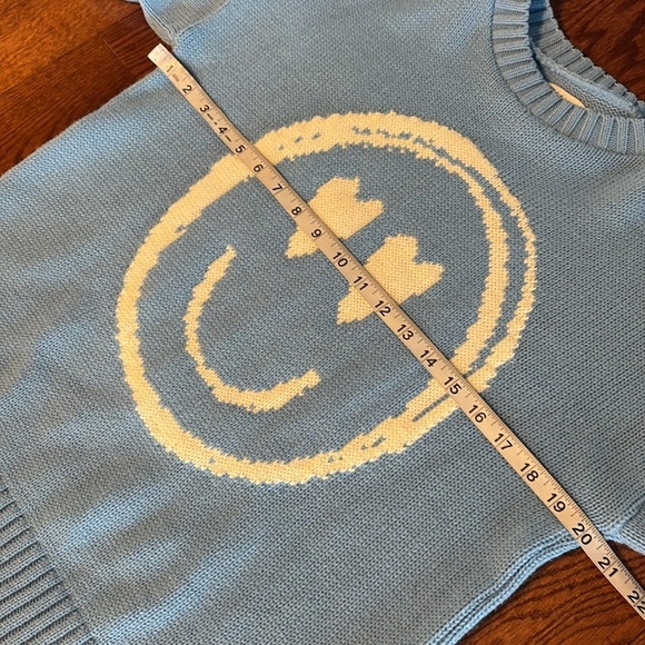 ASOS women’s petite oversized Smiley Face Sweater crew neck ribbed waist cuffs 2 - Picture 8 of 14